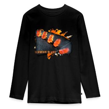 Ours Lemming - T-shirt manches longues Premium Ado - noir - Devant - AI Model Kid Female (0cm)