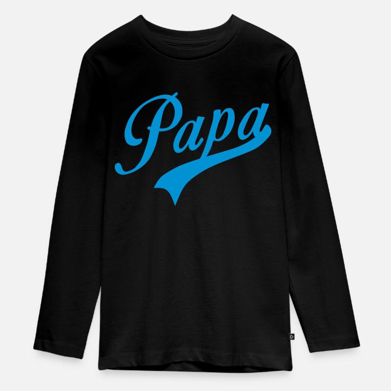 papa logo - T-shirt manches longues Premium Ado - noir