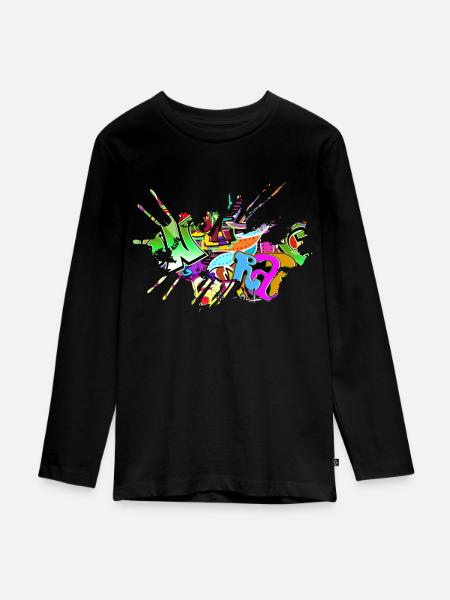 Graffiti - Teenager Premium Bio Langarmshirt - Schwarz