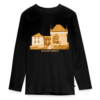 Burgau Wasserschloss Düren Nordrhein-Westfalen - Teenager Premium Bio Langarmshirt - Schwarz - Vorne - AI Model Kid Female (0cm)