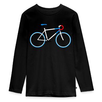 08-30 Fahrrad Fixie - Teenager Premium Bio Langarmshirt - Schwarz - Vorne - AI Model Kid Female (0cm)