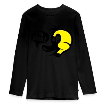 canard coin coin dessin - T-shirt manches longues Premium Ado - noir - Devant - AI Model Kid Female (0cm)