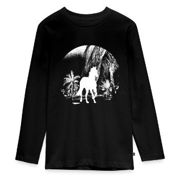 Chevaux chevaux - T-shirt manches longues Premium Ado - noir - Devant - AI Model Kid Female (0cm)