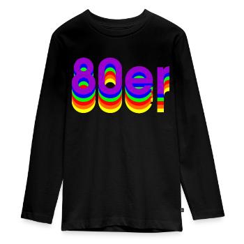 Années 80 - T-shirt manches longues Premium Ado - noir - Devant - AI Model Kid Female (0cm)