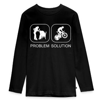 Radfahrer Fahrrad Radeln Fahrradfahrer Radfahren - Teenager Premium Bio Langarmshirt - Schwarz - Vorne - AI Model Kid Female (0cm)
