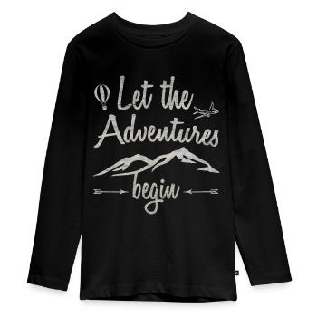 Reisen Work & Travel Abenteuer Reiselust Geschenk - Teenager Premium Bio Langarmshirt - Schwarz - Vorne - AI Model Kid Female (0cm)