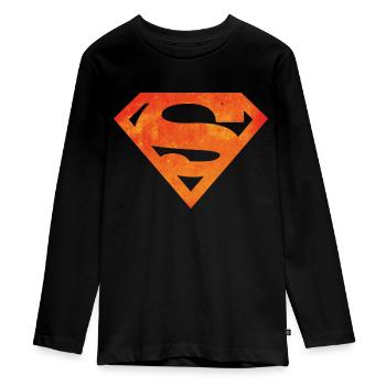 Justice League Superman Logo - T-shirt manches longues Premium Ado - noir - Devant - AI Model Kid Female (0cm)