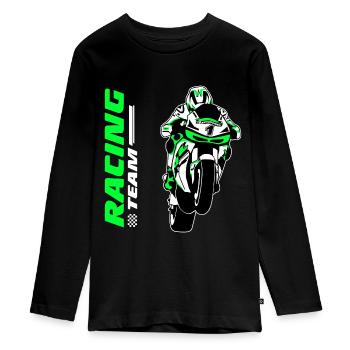 Motorracen - Moto GP - Superbike - Tieners Premium Bio shirt met lange mouwen - zwart - Voor - AI Model Kid Female (0cm)