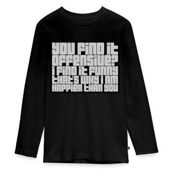 Vous trouvez cela offensant - T-shirt manches longues Premium Ado - noir - Devant - AI Model Kid Female (0cm)