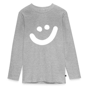 Croquis de sourire Happy Fun Joy Symbole de sourire - T-shirt manches longues Premium Ado - gris chiné - Devant