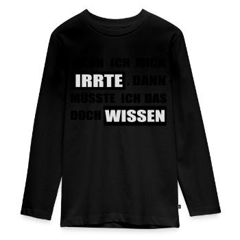 irren - Teenager Premium Bio Langarmshirt - Schwarz - Vorne - AI Model Kid Female (0cm)
