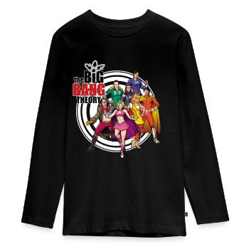 The Big Bang Theory Bazinga Comic Group - Teenager Premium Organic Long Sleeve Shirt - black - Front - AI Model Kid Female (0cm)