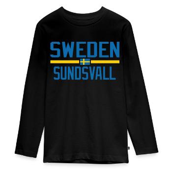 Schweden Sundsvall - Teenager Premium Bio Langarmshirt - Schwarz - Vorne - AI Model Kid Female (0cm)