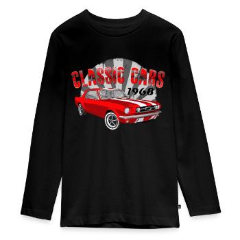 Voitures classiques - V8 US Classic Muscle Car - T-shirt manches longues Premium Ado - noir - Devant - AI Model Kid Female (0cm)