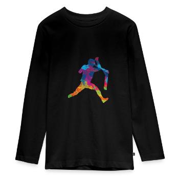 Scooter kick scooter stunts skatepark gift idea - Teenager Premium Organic Long Sleeve Shirt - black - Front - AI Model Kid Female (0cm)