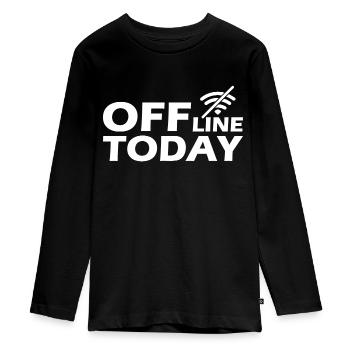 Offline today - Teenager Premium Bio Langarmshirt - Schwarz - Vorne - AI Model Kid Female (0cm)