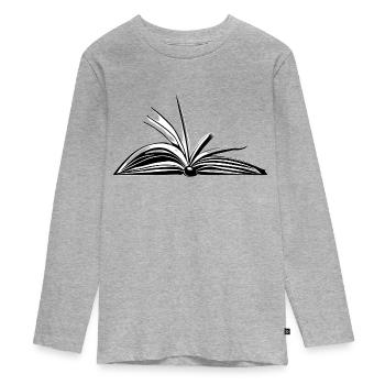 Book Reading Books Reader Book Lovers Gift - Teenager Premium Organic Long Sleeve Shirt - heather grey - Front