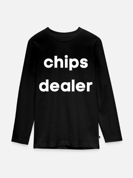 Chips-Händler - Teenager Premium Bio Langarmshirt - Schwarz