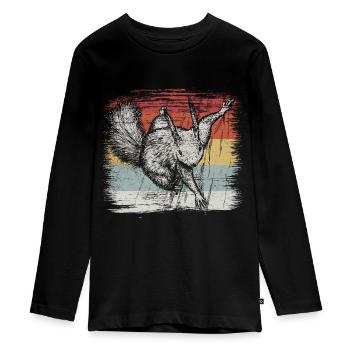 Eichhörnchen - Teenager Premium Bio Langarmshirt - Schwarz - Vorne - AI Model Kid Female (0cm)