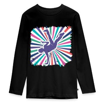 Breakdance - Teenager Premium Bio Langarmshirt - Schwarz - Vorne - AI Model Kid Female (0cm)