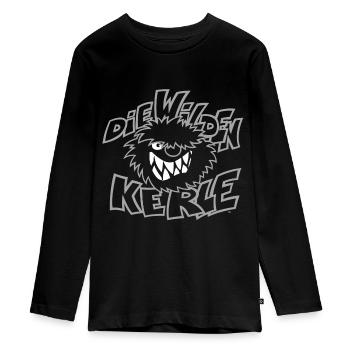 Les gars sauvages Logo Gris Blanc - T-shirt manches longues Premium Ado - noir - Devant - AI Model Kid Female (0cm)
