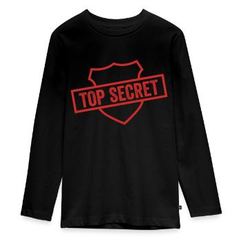 Top Secret - Teenager Premium Organic Long Sleeve Shirt - black - Front - AI Model Kid Female (0cm)