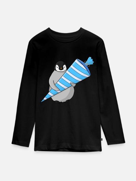 Bébé Pingouin Scolarisation - T-shirt manches longues Premium Ado - noir