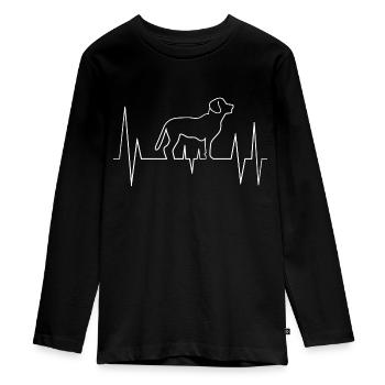 Hund Herzschlag - Teenager Premium Bio Langarmshirt - Schwarz - Vorne - AI Model Kid Female (0cm)