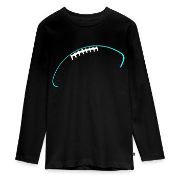 American Football Liebe Football Umriss - Teenager Premium Bio Langarmshirt - Schwarz - Vorne - AI Model Kid Female (0cm)