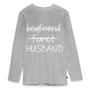 Boyfriend Fiance Husband - Teenager Premium Organic Long Sleeve Shirt - heather grey - Front