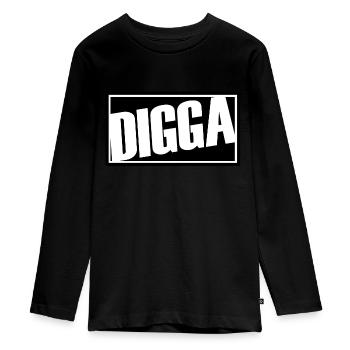 digga Alter bro moin hamburg hip hop oldschool type - Teenager Premium Organic Long Sleeve Shirt - black - Front - AI Model Kid Female (0cm)