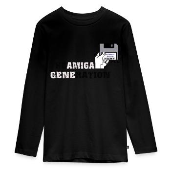 amiga_generation - T-shirt manches longues Premium Ado - noir - Devant - AI Model Kid Female (0cm)