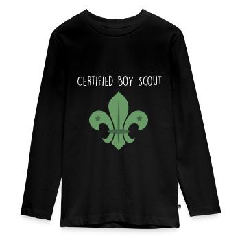 Scout certifié - T-shirt manches longues Premium Ado - noir - Devant - AI Model Kid Female (0cm)