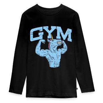 GYM - T-shirt manches longues Premium Ado - noir - Devant - AI Model Kid Female (0cm)