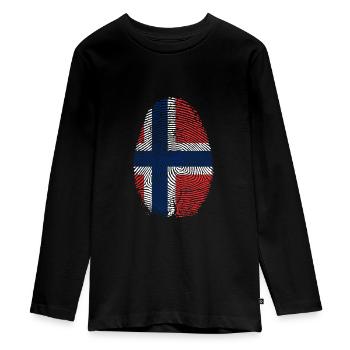 Norwegen - Teenager Premium Bio Langarmshirt - Schwarz - Vorne - AI Model Kid Female (0cm)