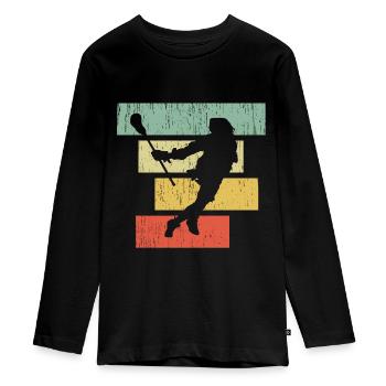 lacrosse - T-shirt manches longues Premium Ado - noir - Devant - AI Model Kid Female (0cm)