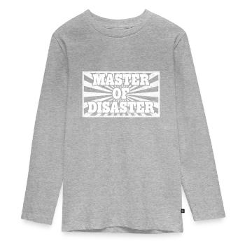 Master of Disaster - Teenager Premium Organic Long Sleeve Shirt - heather grey - Front