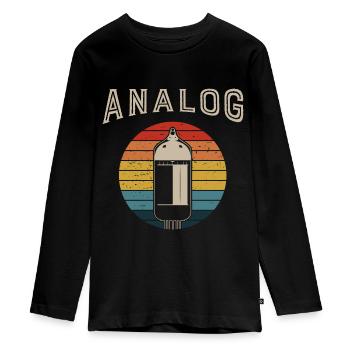 Retro Analog Modular Synthesizer Musician - Teenager Premium Organic Long Sleeve Shirt - black - Front - AI Model Kid Female (0cm)