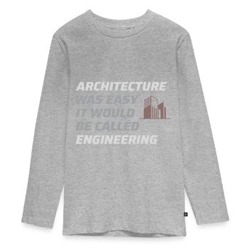 Architect Architecture Student Architectural Funny - Teenager Premium Organic Long Sleeve Shirt - heather grey - Front