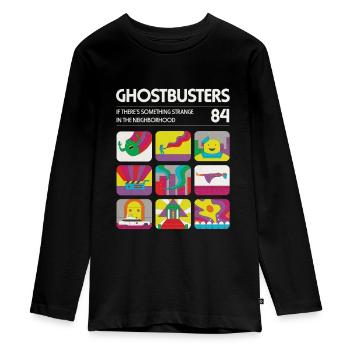 Ghostbusters Retro '84 Kacheln - Teenager Premium Bio Langarmshirt - Schwarz - Vorne - AI Model Kid Female (0cm)