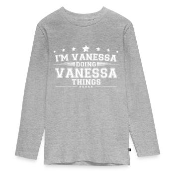 Vanessa - T-shirt manches longues Premium Ado - gris chiné - Devant