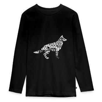 Schäferhund - Teenager Premium Bio Langarmshirt - Schwarz - Vorne - AI Model Kid Female (0cm)