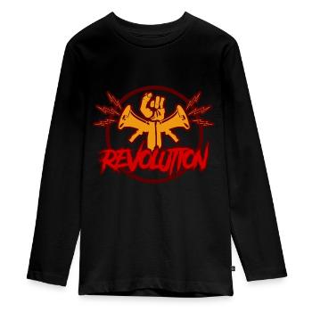révolution - T-shirt manches longues Premium Ado - noir - Devant - AI Model Kid Female (0cm)