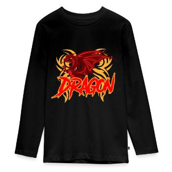 Dragon - Teenager Premium Bio Langarmshirt - Schwarz - Vorne - AI Model Kid Female (0cm)