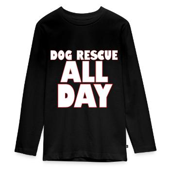 Dogs Animal Welfare - Teenager Premium Organic Long Sleeve Shirt - black - Front - AI Model Kid Female (0cm)