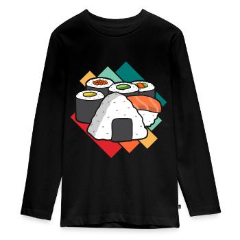 Sushi - Teenager Premium Bio Langarmshirt - Schwarz - Vorne - AI Model Kid Female (0cm)
