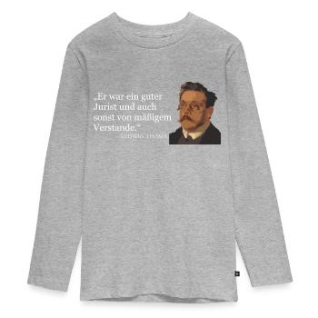 Ludwig Thoma preventivo - Maglia a maniche lunghe ecologica premium per ragazzi - grigio melange - Fronte