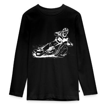 Speedway - Motorcycle Speedway - Teenager Premium Bio Langarmshirt - Schwarz - Vorne - AI Model Kid Female (0cm)