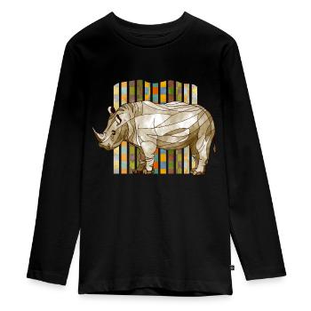 Nashorn - Teenager Premium Bio Langarmshirt - Schwarz - Vorne - AI Model Kid Female (0cm)