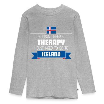 Iceland voyage et vacances - I donted Therapy - T-shirt manches longues Premium Ado - gris chiné - Devant